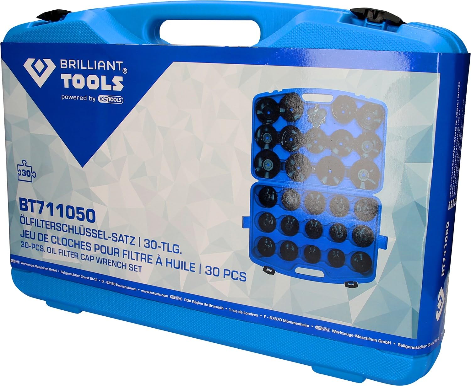BRILLIANT TOOLS BT711050 Juego de llaves para filtros de aceite, 30 pzs [Powered by KS TOOLS]