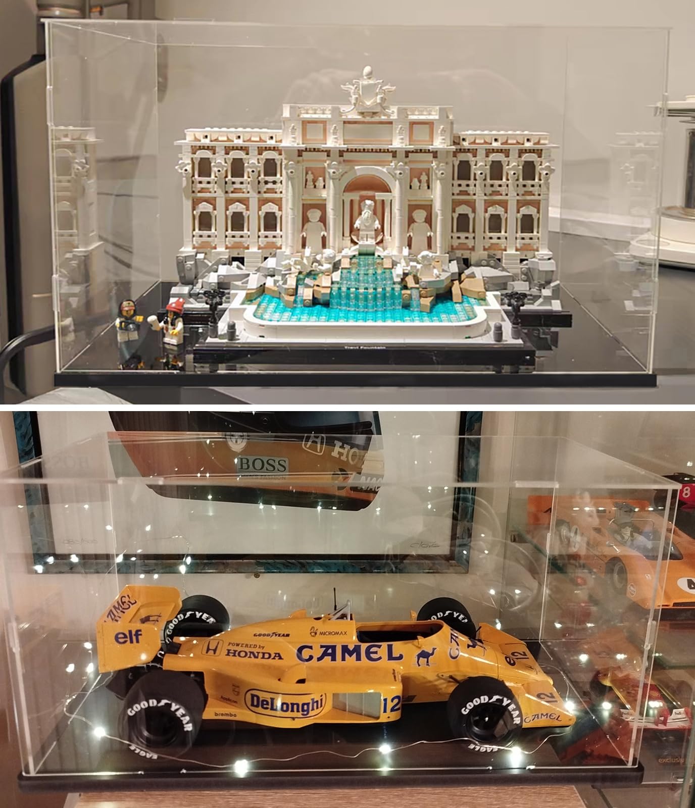 Vitrine Acrylique pour Collection pour 21062 Lego Fontaine Trevi pour 42179 Planète Terre Lune 72037 42691 Figurine, Boite Plexiglas Transparente Vitrines et Rangements, Noir Intérieur 40x20x30cm - 4