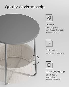 Amazon.com: VASAGLE Small Round Side End Table, Modern