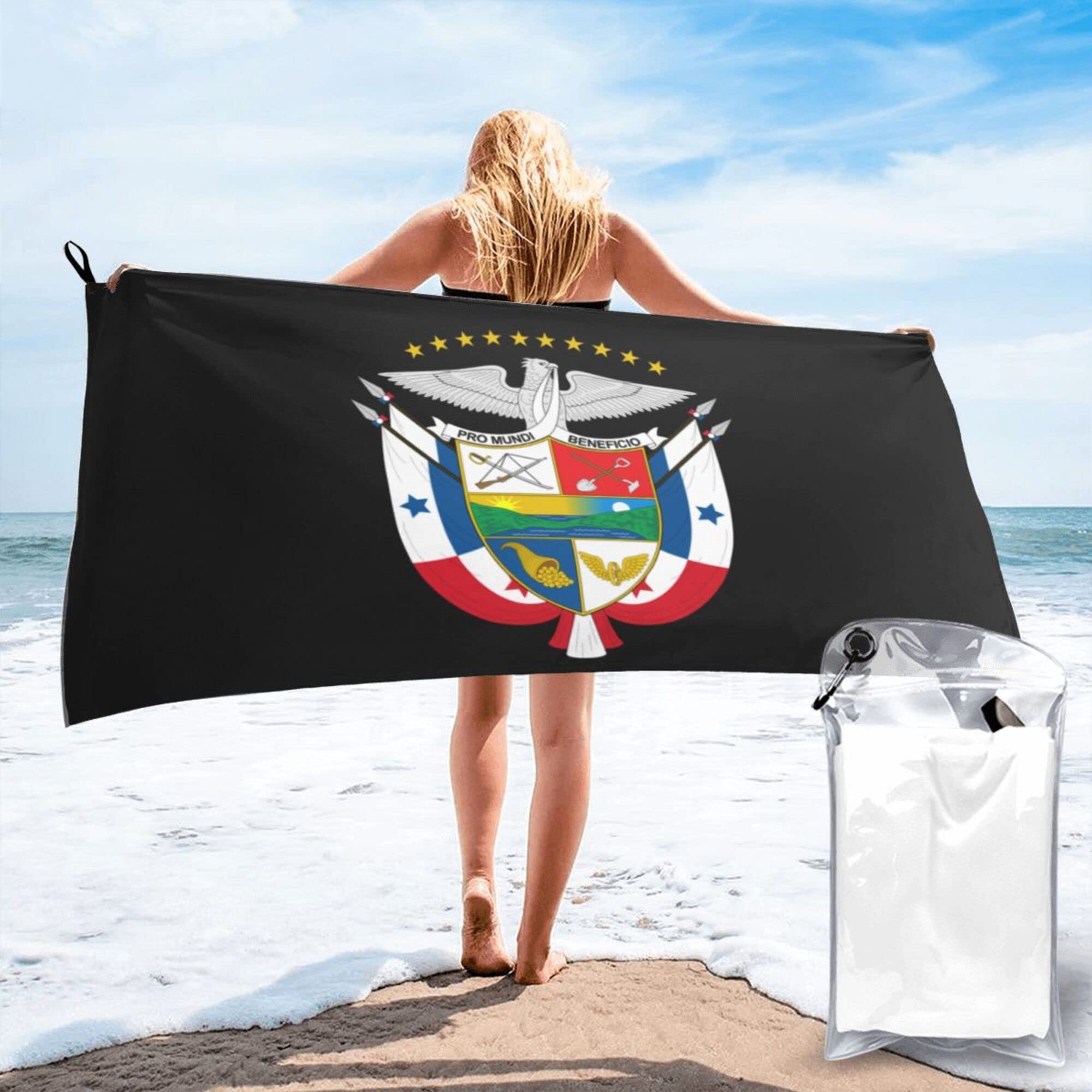 Lsjuee National Emblem of Panama Microfiber Beach Towel-Quick Dry Oversized Towels Blanket for Travel Pool Camping
