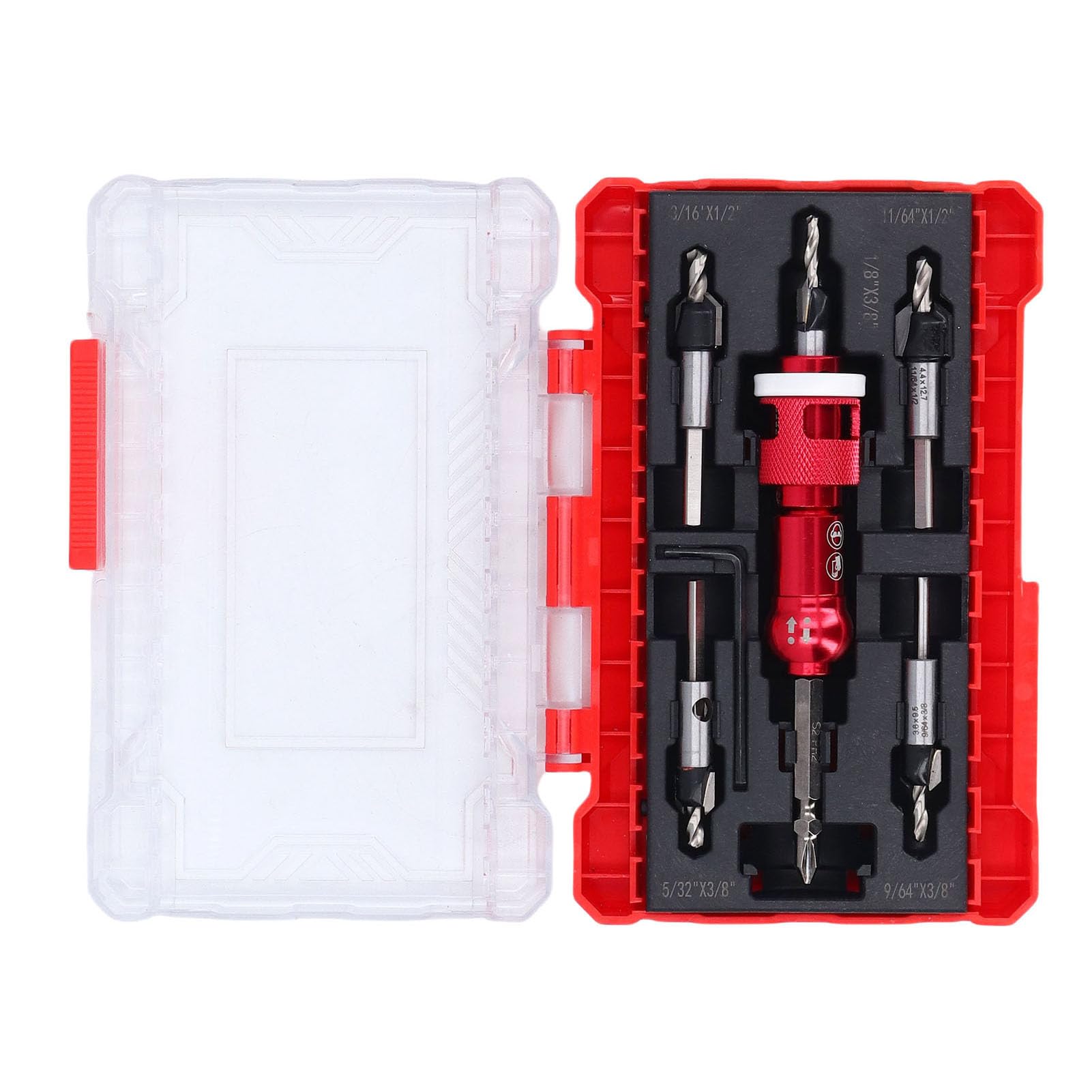 Juego de brocas para fresar, profundidad ajustable eficaz para proyectos de carpintería, material de acero, kit de 5 piezas para profesionales