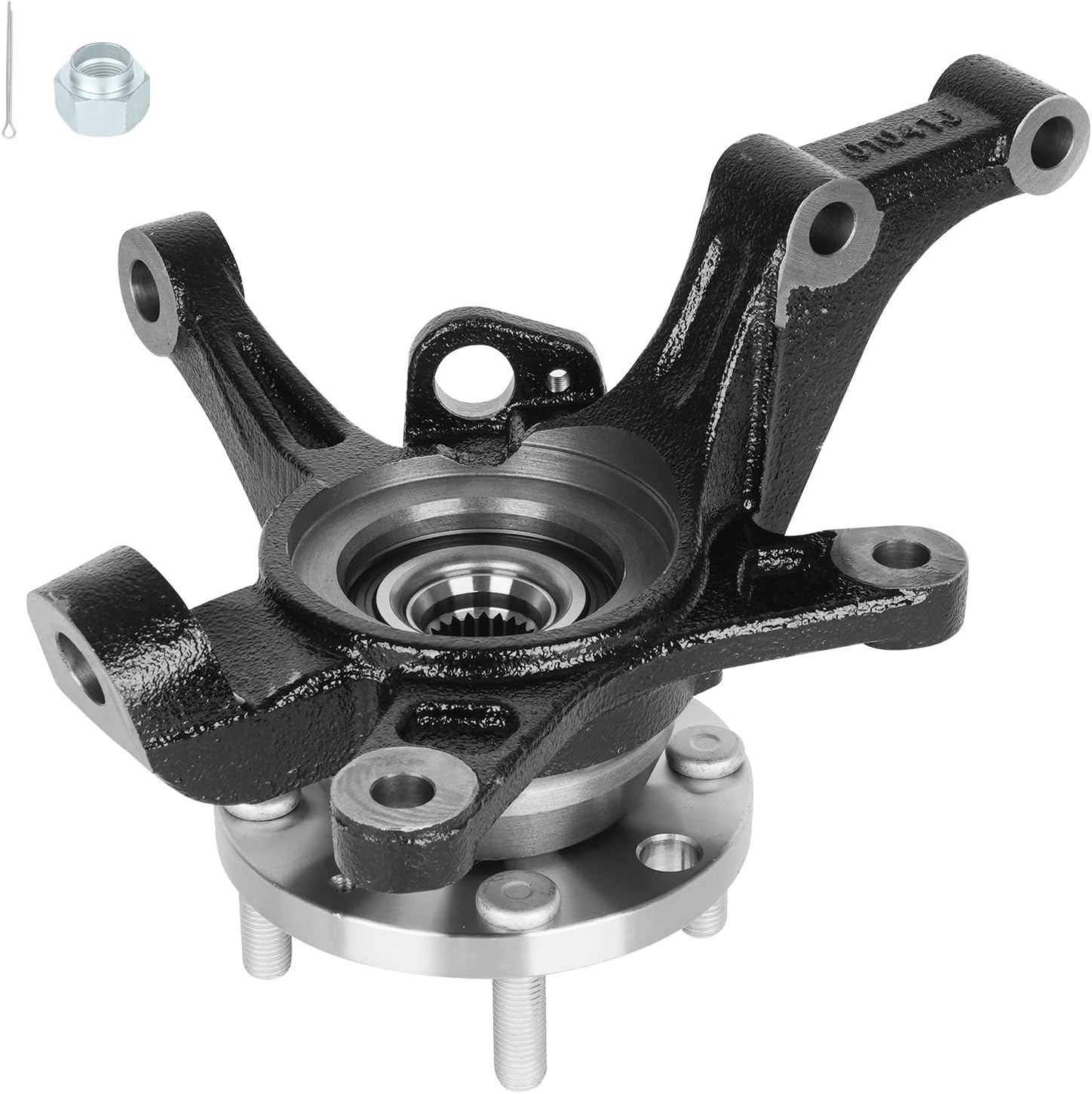Front Right Steering Knuckle & Wheel Bearing Hub Assembly for Chevy Aveo 2004-2011, Aveo5 2007-2011, Pontiac G3 2009-2010, 1.6L L4, Passenger Side, 96535191, 96870494, 96870492, 94565915, 95492092