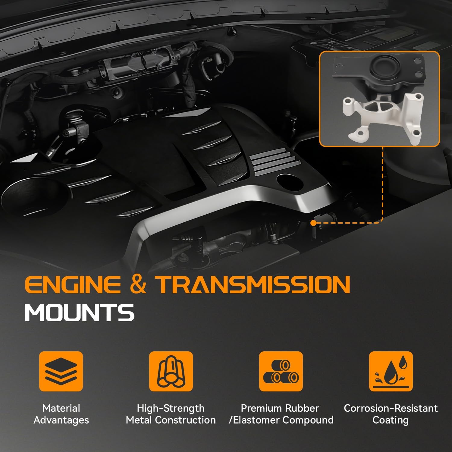 Engine Motor Mount Set Compatible with Nissan Sentra 2.0L 2007-2012 w/AUTO CVT A4348, A4345, A4318, A4346