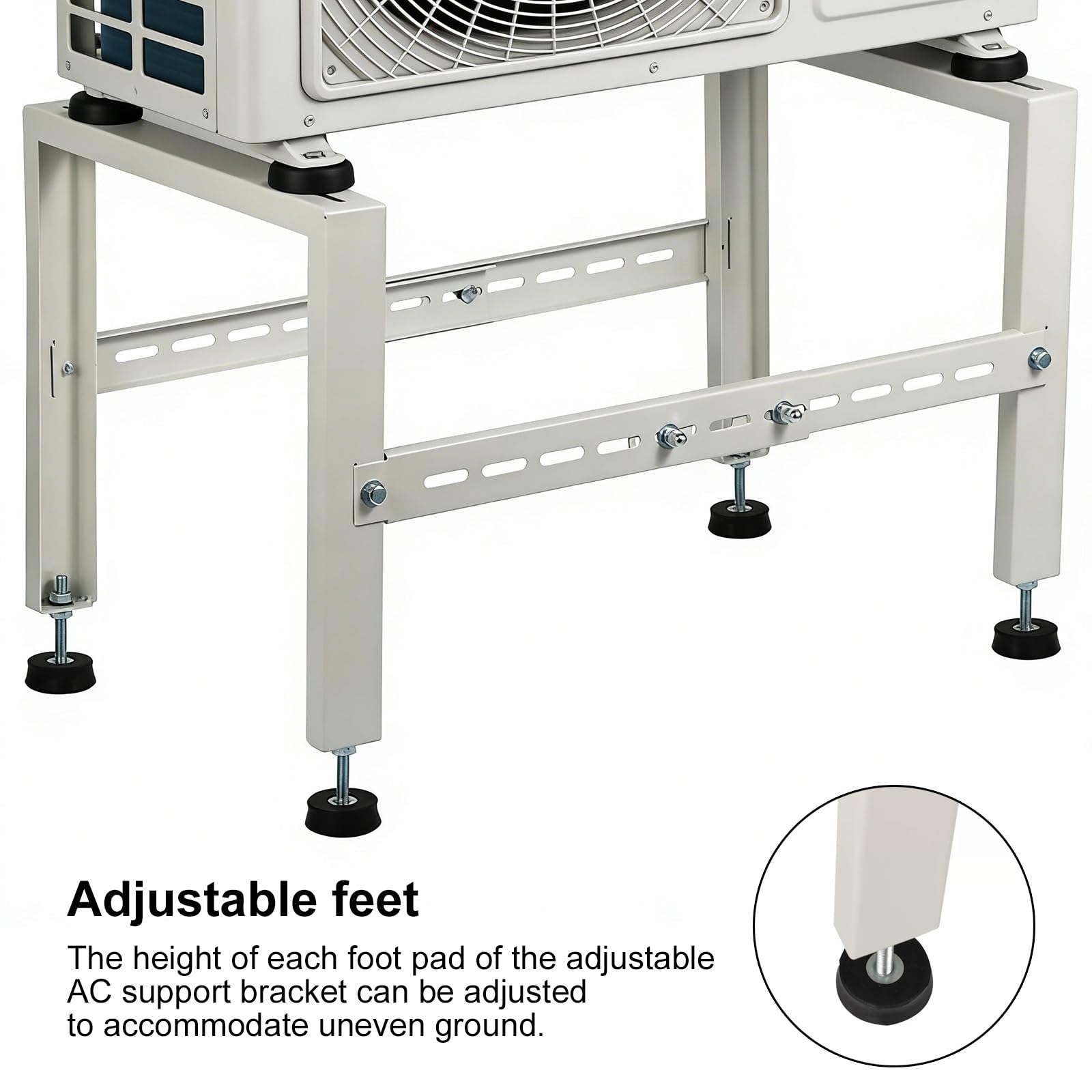 Soporte Aire Acondicionado Exterior, Kit Aire Acondicionado, de Pie, Acero Galvanizado, Capacidad de Carga de 220 Kg