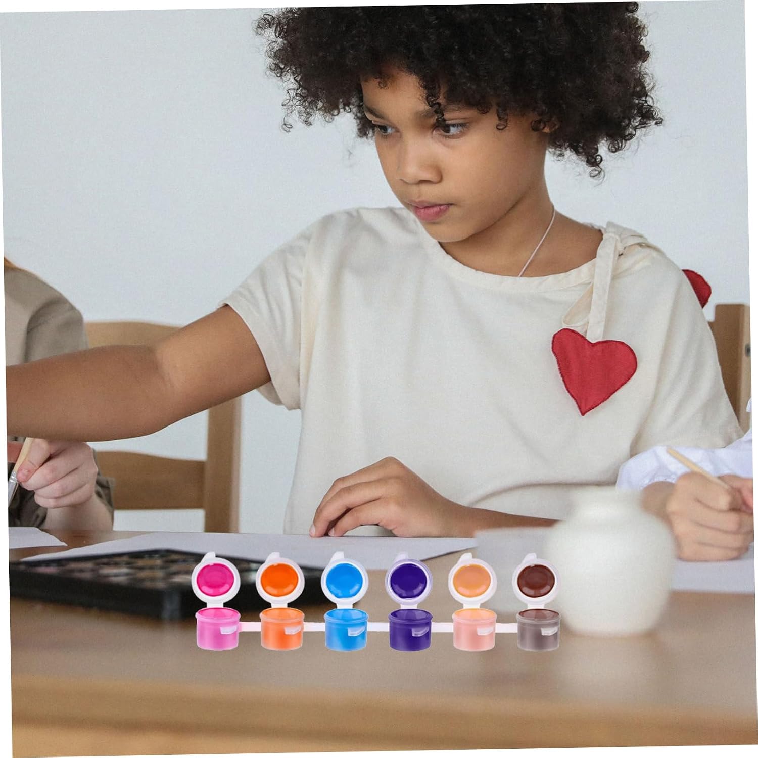 Mipcase 30pcs 5ml Plastic Paint Containers with Lids Empty Watercolor Paint Box Strips for Classroom and School Art Supplies Portable Acrylic Storage Palettes and Craft Projects