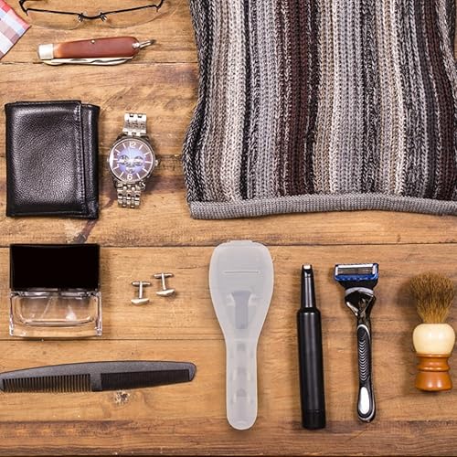 Miniatura 4 de Beaupretty 5 piezas de caja de afeitar manual para afeitar, contenedor de almacenamiento de afeitadora manual, caja de almacenamiento transparente