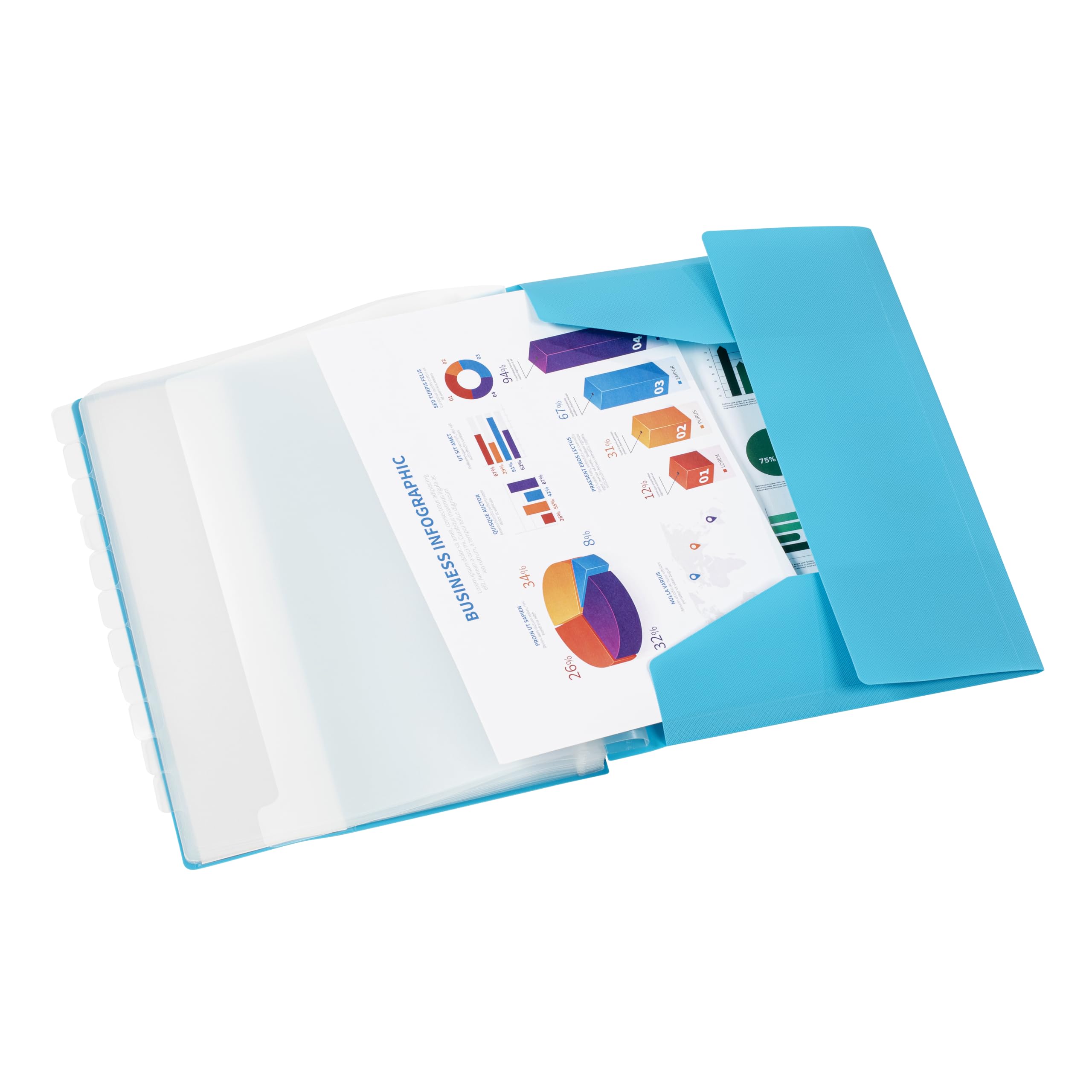 Viquel, A4 Document Folder with 12 compartments, Expandable Desk Organiser, A4 Document Holder with Index, Elastic Closure - Image 4