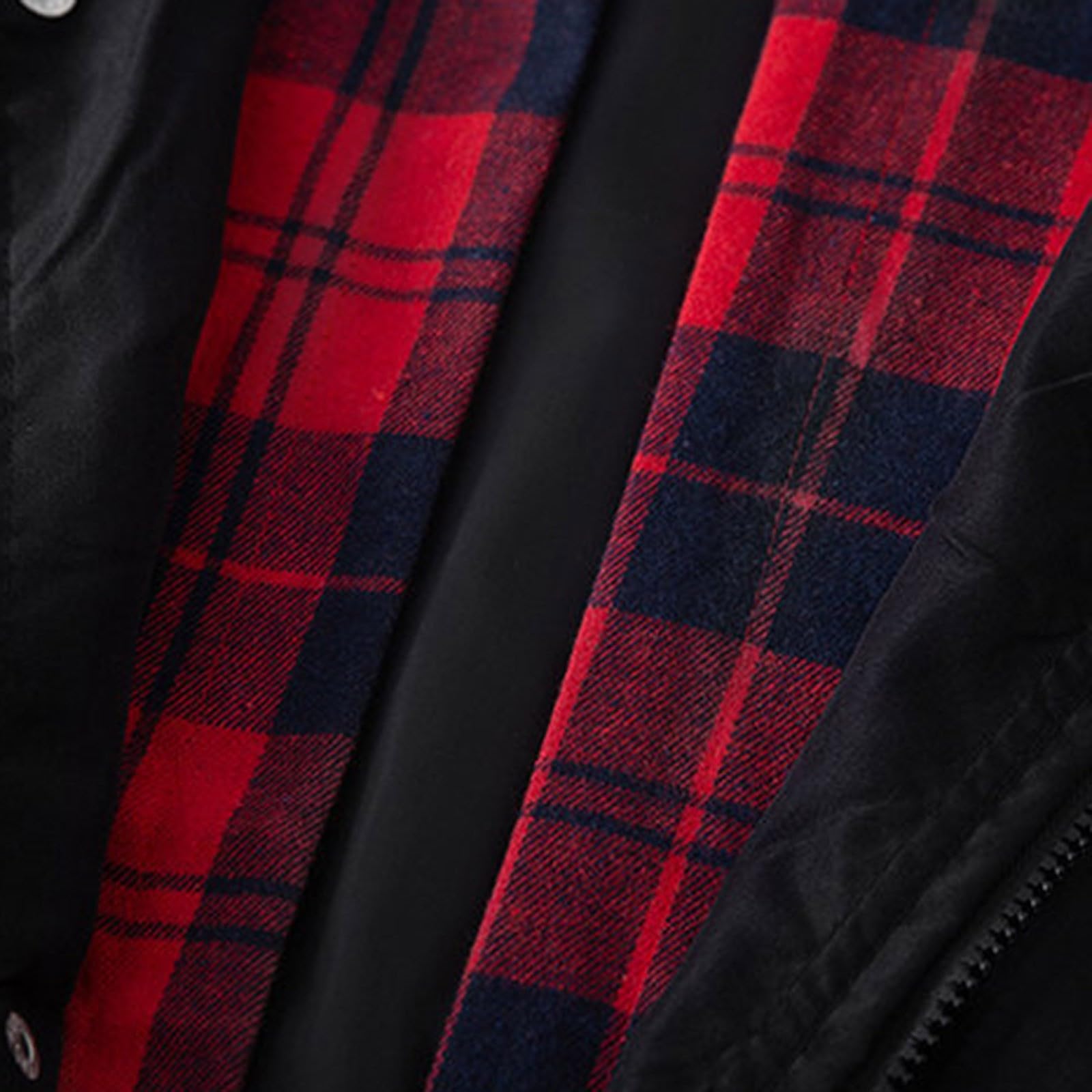 Generisch Damen Sommerjacke Lässige Kapuzenjacke mit Karomuster und Farbakzenten, locker geschnitten, langärmlig – perfekt für den Alltag
