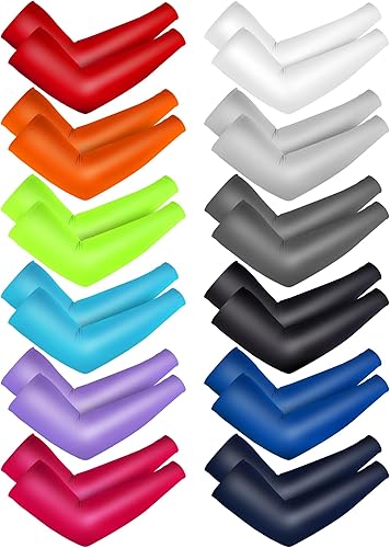 Miniatura 9 de 12 pares de mangas de brazo deportivos para niños, mangas de brazo para baloncesto y béisbol, con protección UV, protección solar, refrigeración,