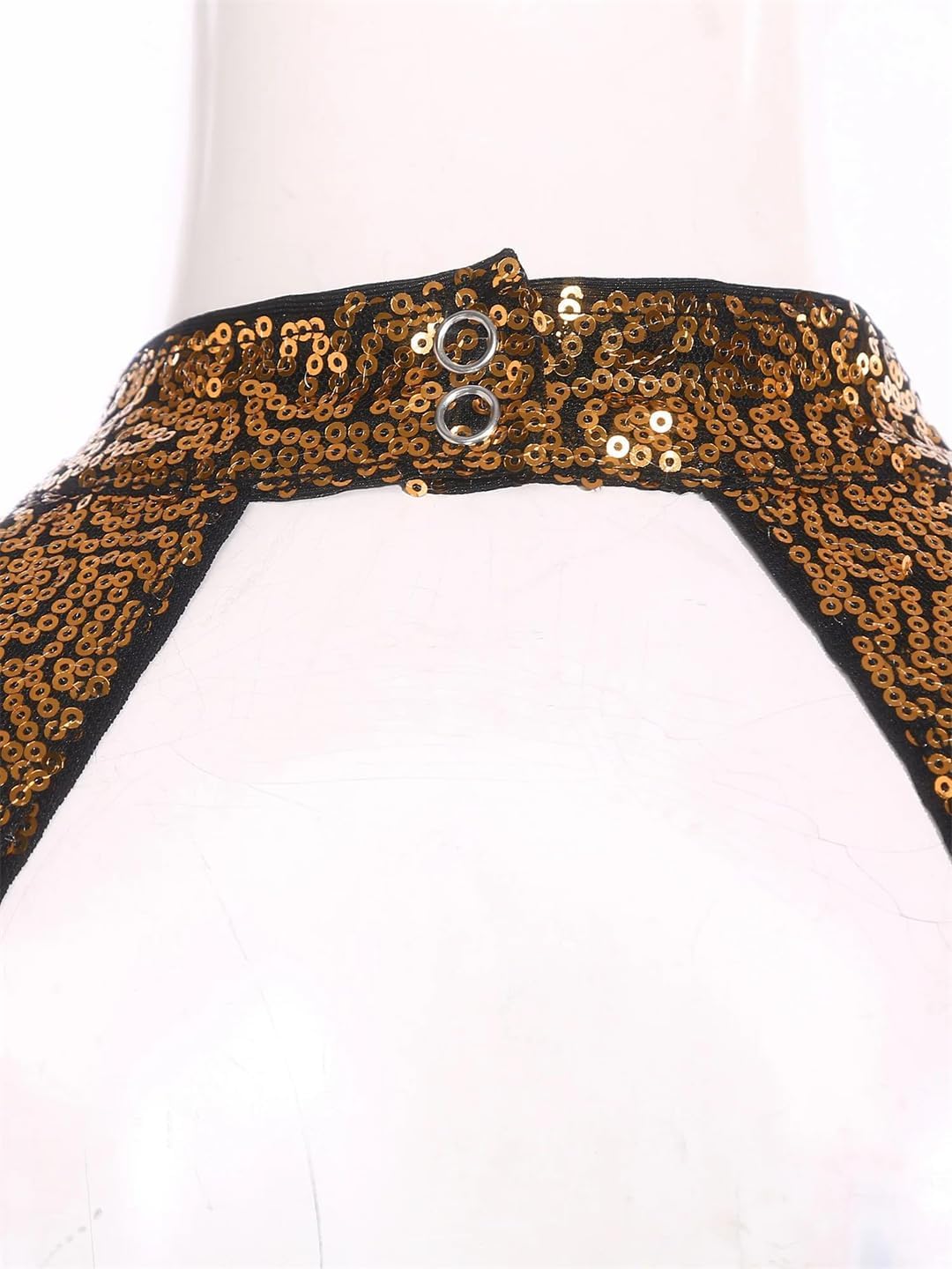 Women Dance 2 Piece Mock Neck Long Sleeve Back Sequin Crop Top Sheer Chiffon Side Split Pants Set