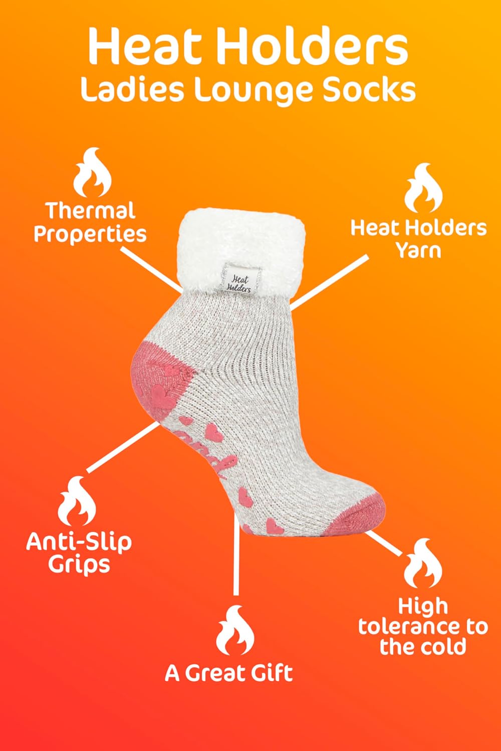 HEAT HOLDERS Ladies Warm Fuzzy Feather Cozy Knitted Thermal Indoor Lounge Socks