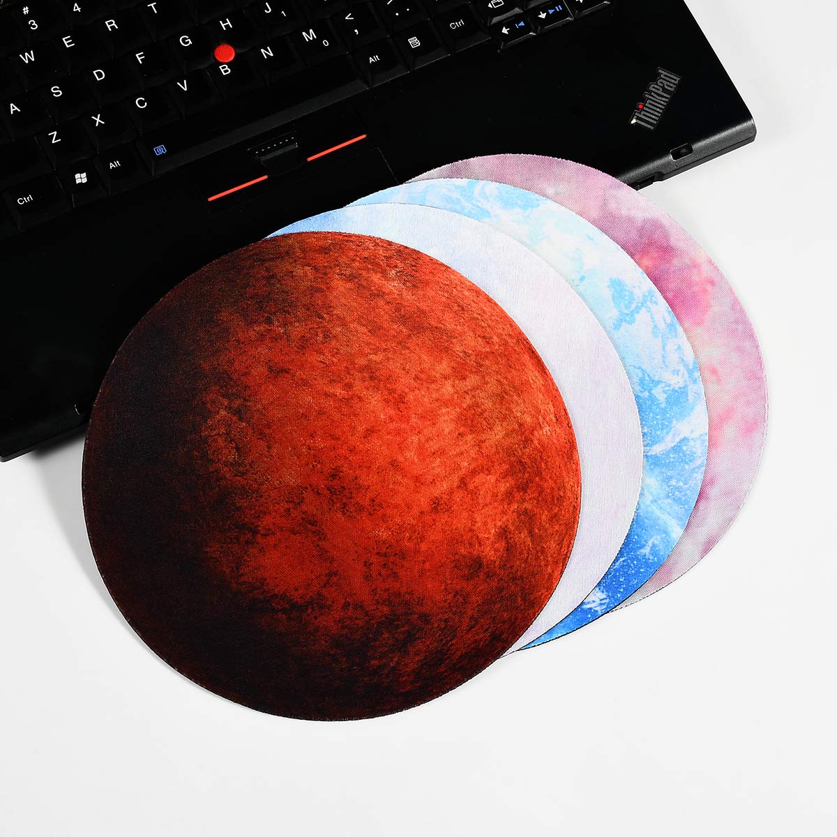 Amazon | Wakaka マウスパッド 惑星 宇宙 プラネット 丸型 柔軟