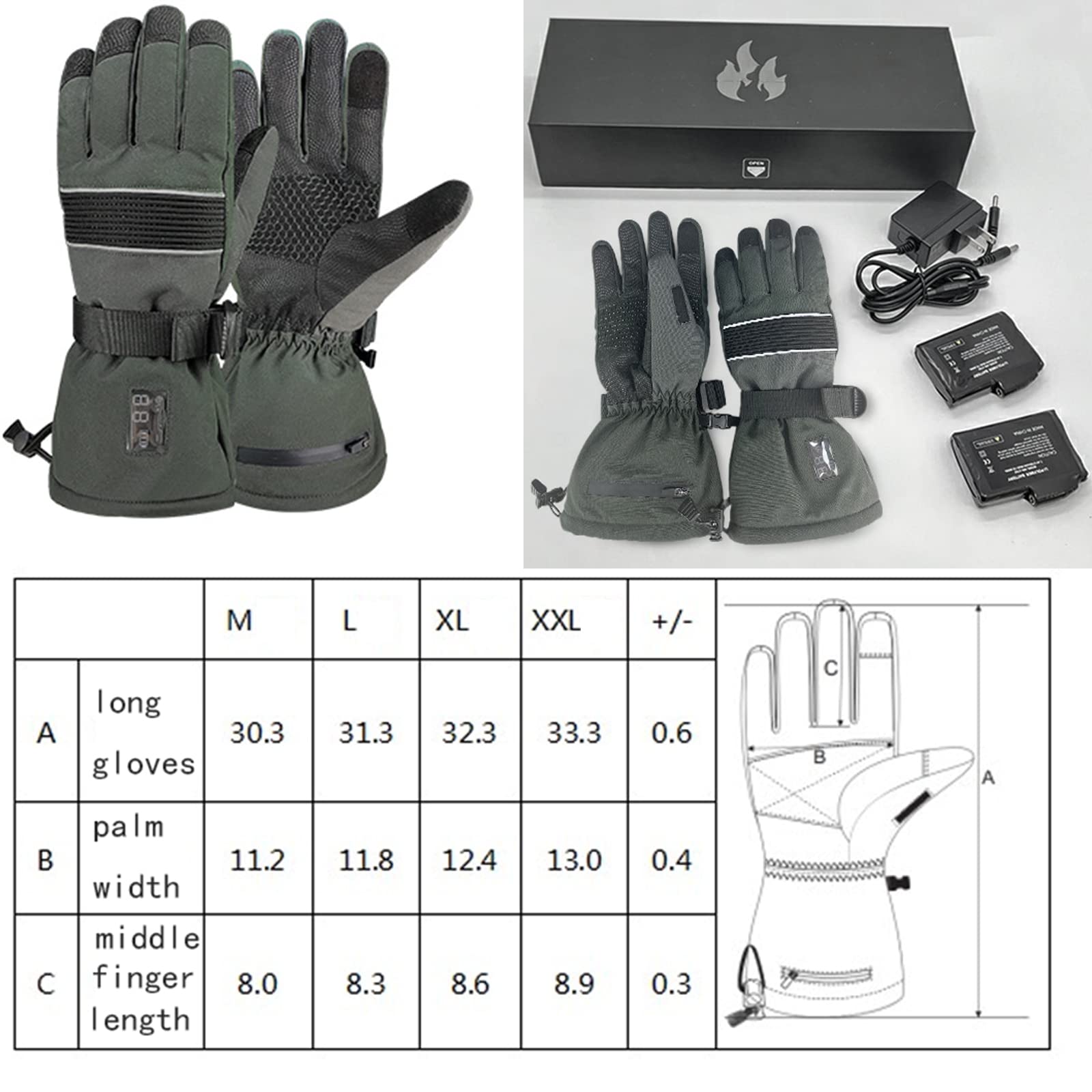 CHEWYNP Guantes térmicos para Hombres y Mujeres Guantes de Bicicleta eléctrica, Guantes térmicos con Dedo de Pantalla táctil, Guantes térmicos Calentadores de Manos para Motociclismo, Esqu