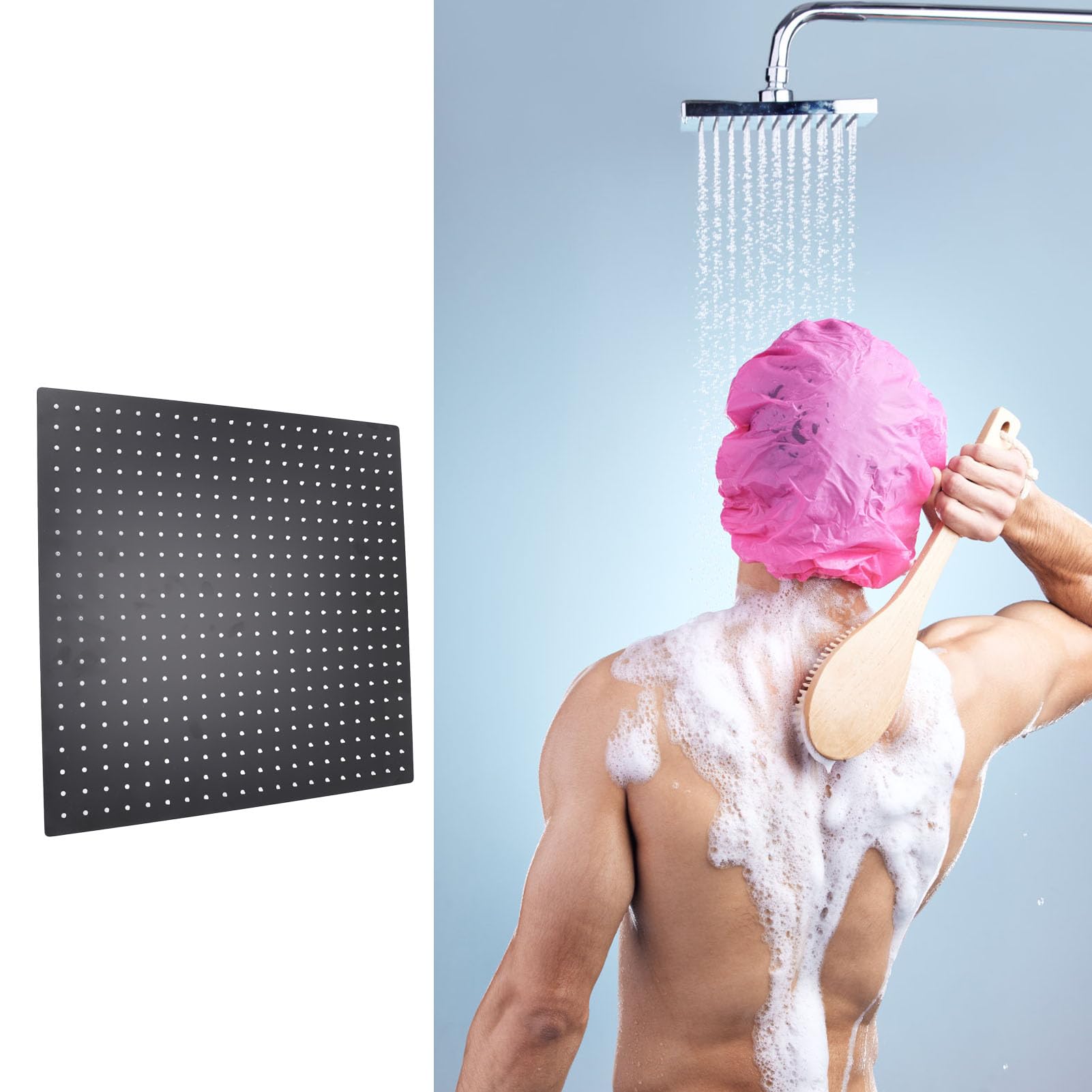 Soffione Doccia a Pioggia Quadrato da 20" G1/2 360° SUS201