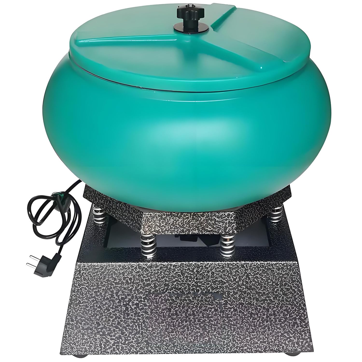 QuinteZhenTially Vibratory Rock Tumbler Polisher 6l,Vibratory Tumbler Polishing Machine,Professional Vibration Gem Chisel Polisher,for Jewelry Stone Grinding Metal Burr Removal Green