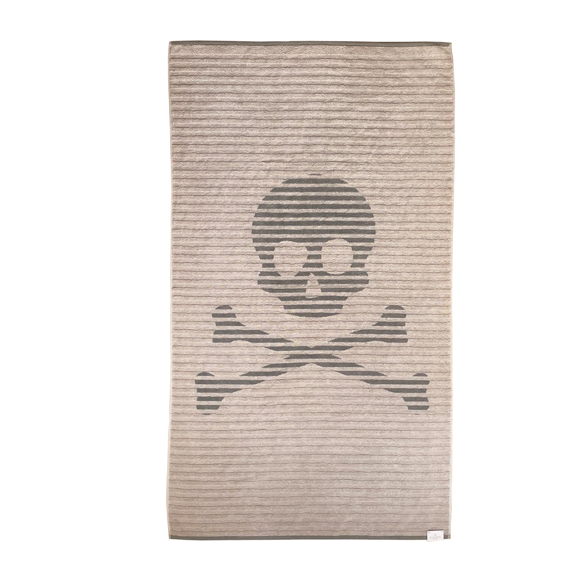 Toalla de Playa 90x180cm 100% Algodón 500GSM Beige con Logo y a Rayas Scalpers Home