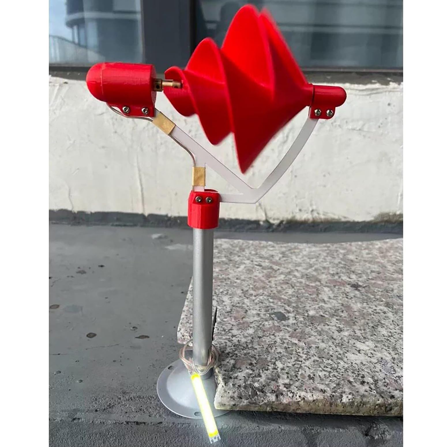 Aerogenerador 10W Microturbina Eólica En Espiral 12V Modelo De Aerogenerador DIY con Luz LED, Generadores De CC De Imanes Permanentes Pequeñas Turbinas Eólicas para Educación,Verde