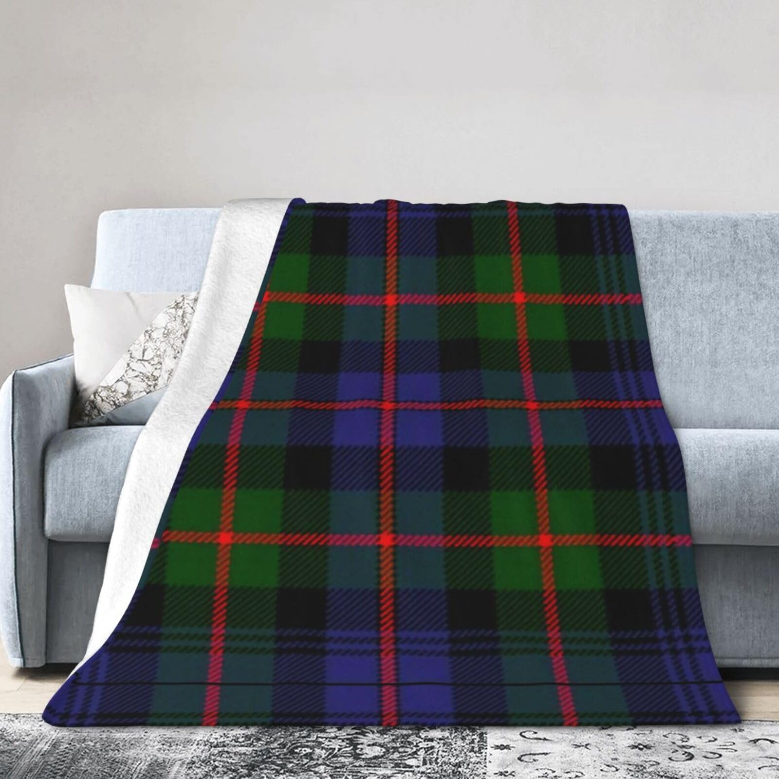 ERTDFXCV Clan Fleming Tartan Blanket 50"x40"
