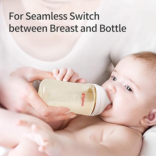 Miniatura 5 de Pigeon PPSU Biberón de lactancia de cuello ancho (paquete de 4), 5.4 onzas y 8.1 onzas, con bolsa de almacenamiento desechable de leche materna (50