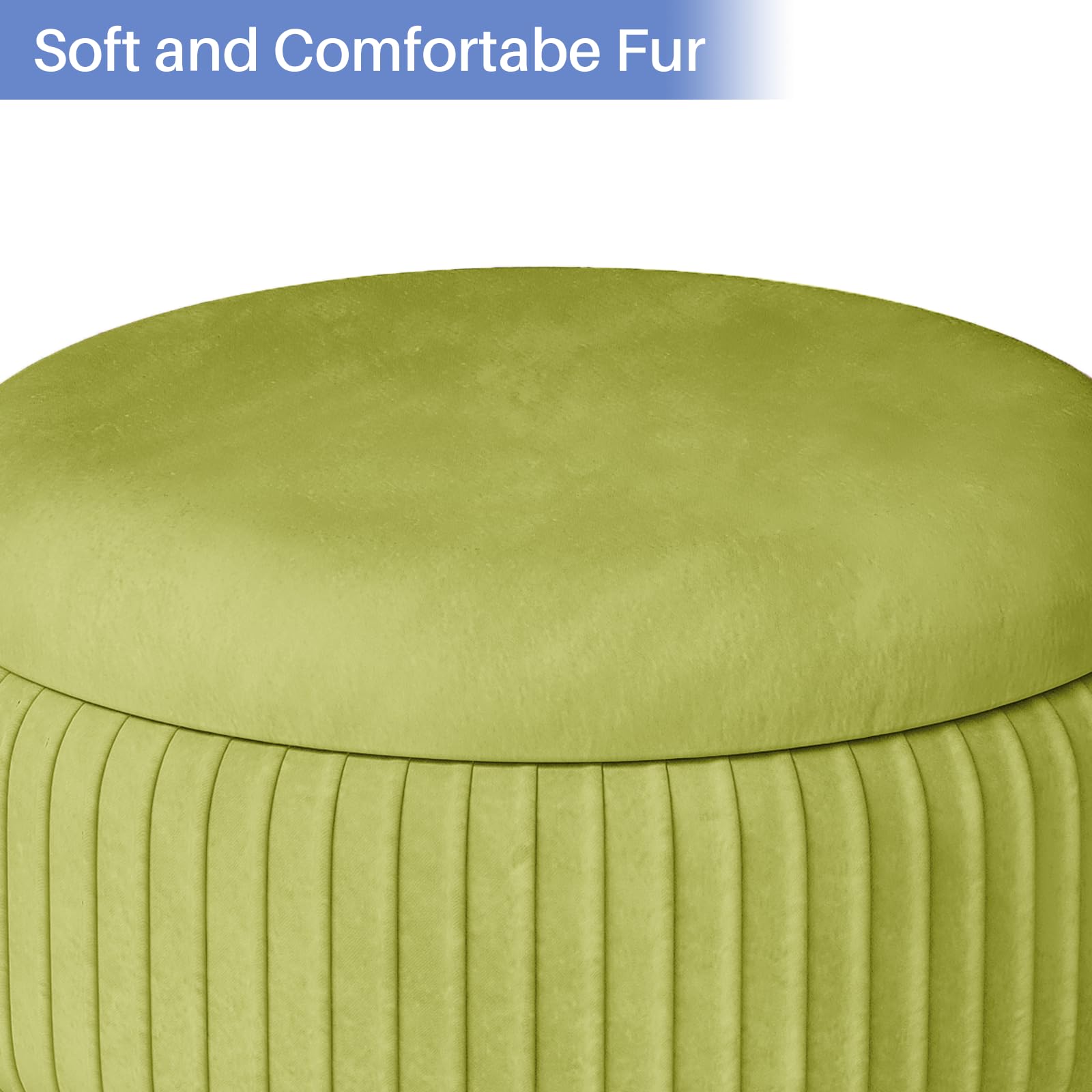Redlife Velvet Vanity Chair, otomano Tocador taburete de almacenamiento, moderno y elegante, color verde matcha