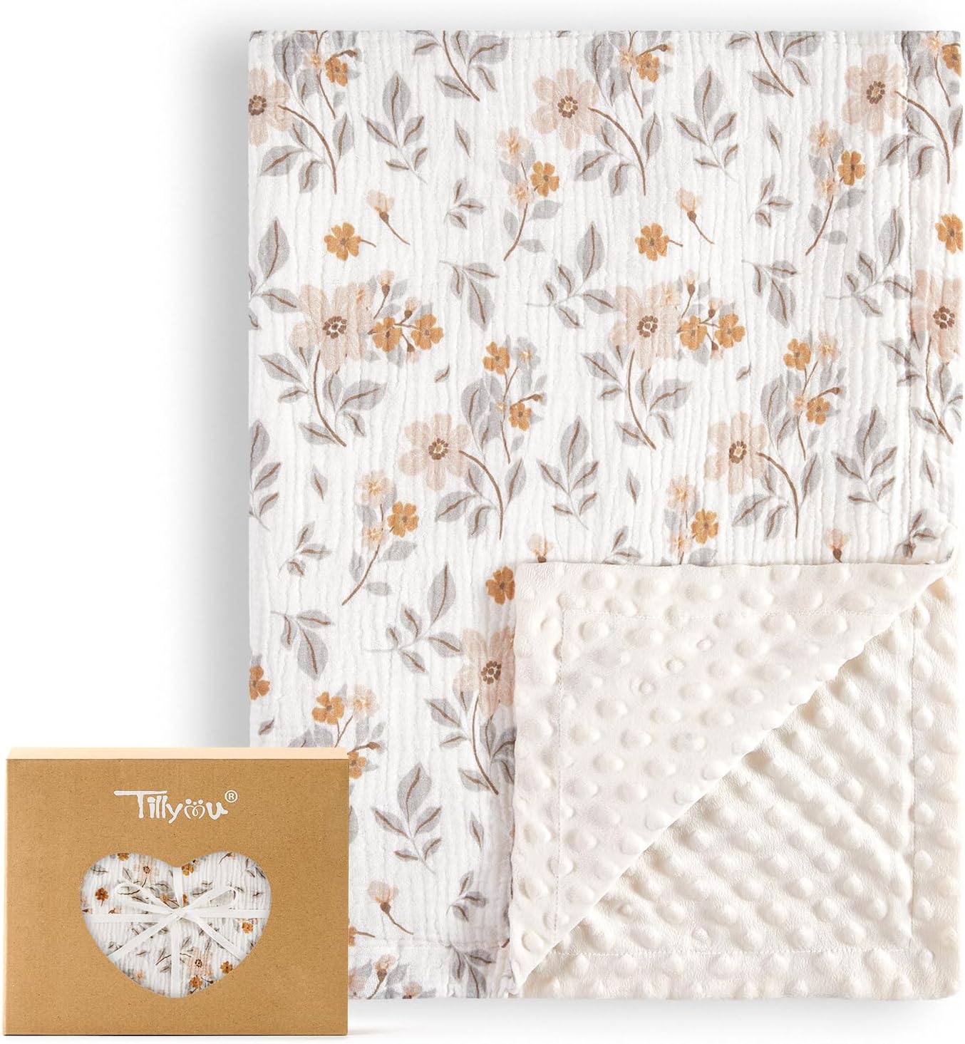 TILLYOU Baby Blanket Cotton 75 x 100 cm Double-Sided Children’s Blanket Muslin Blanket Baby Crawling Blanket for Newborns, Yellow Jasmine TILLYOU Baby Blanket Cotton 75 x 100 cm Double-Sided Children’s Blanket Muslin Blanket Baby Crawling Blanket for Newborns, Yellow Jasmine