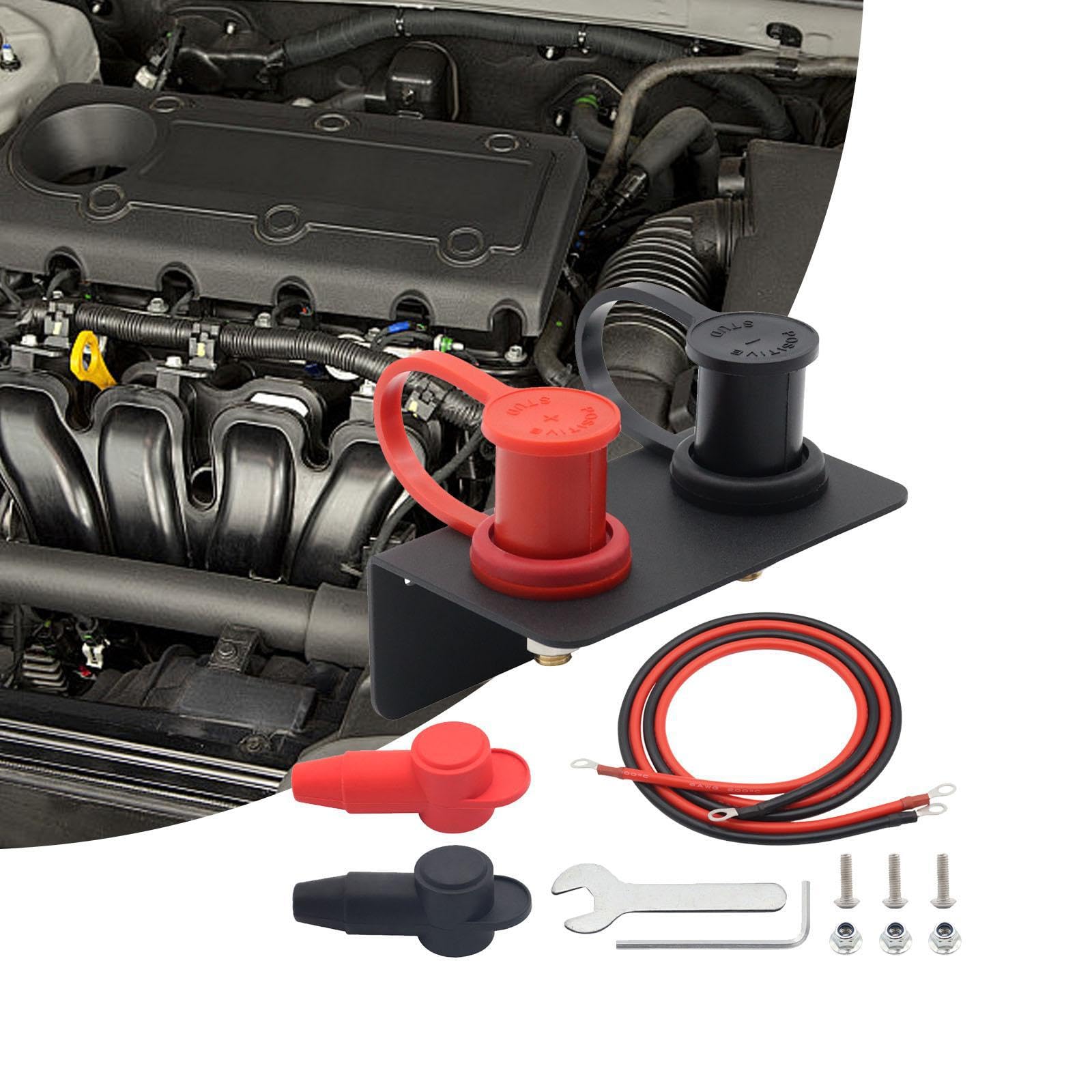 Kompaktes Batterieladegerät Set mit Kabeln, 250 A, hochbelastbare Fernbatterieklemmen, robuste Starthilfe Ladeanschlüsse für Fahrzeuge, UTVs, Boote und andere Automobile