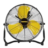 VENTISOL 12 Inch Portable Floor Fan, 3 Speed Metal Industrial Shop Fans with 180° Tilt, 1700 CFM High Velocity Heavy Duty Fan, for Bedroom, Garage, Workshop