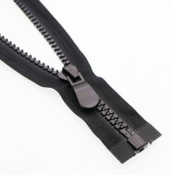 2PCS #10 Separating Plastic Zippers for Sewing, Heavy Duty Zippers Black Tape for Sleeping Bags, Boats, Canvas, Dog Beds, Covers, Tents Black, 34 Inch YIGUANXIN