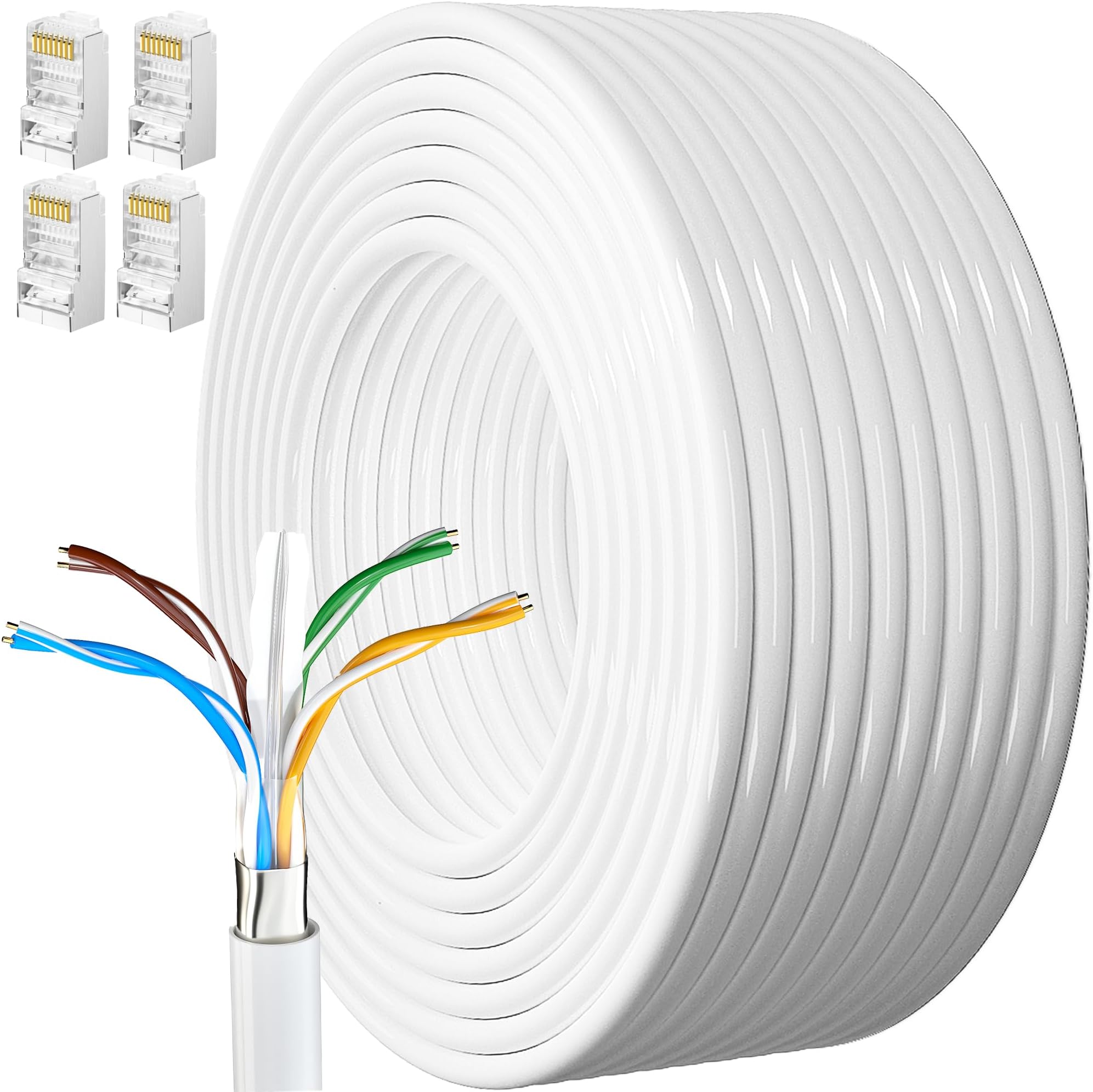 Cavo Rete UTP CAT6 100mt Grigio - Cavo Gigabit 10/100/1000 Mbps, Per Internet, CCTV, PS4, PS5 - Foto 7