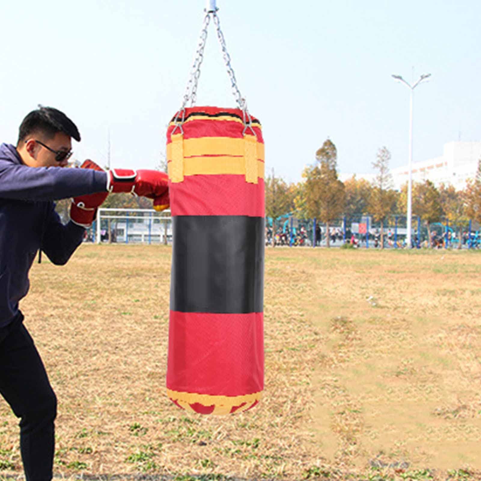 Worek bokserski Vomeko, wytrzymały worek treningowy, wiszący worek treningowy, z łańcuchami Hak na łańcuszek Osłony dłoni dla dzieci Kickboxing Muay Thai Karate Judo 80 cm