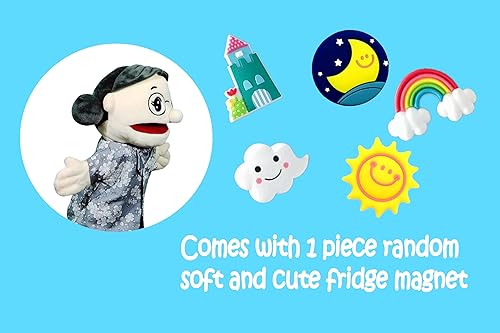 Miniatura 5 de Marioneta de peluche con boca y manos móviles para niños, marioneta suave con 1 imán suave al azar para nevera GLANVE