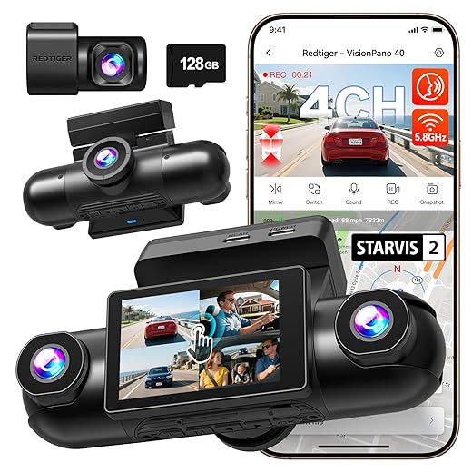 REDTIGER VP40 4-Channel 360 Dash Cam