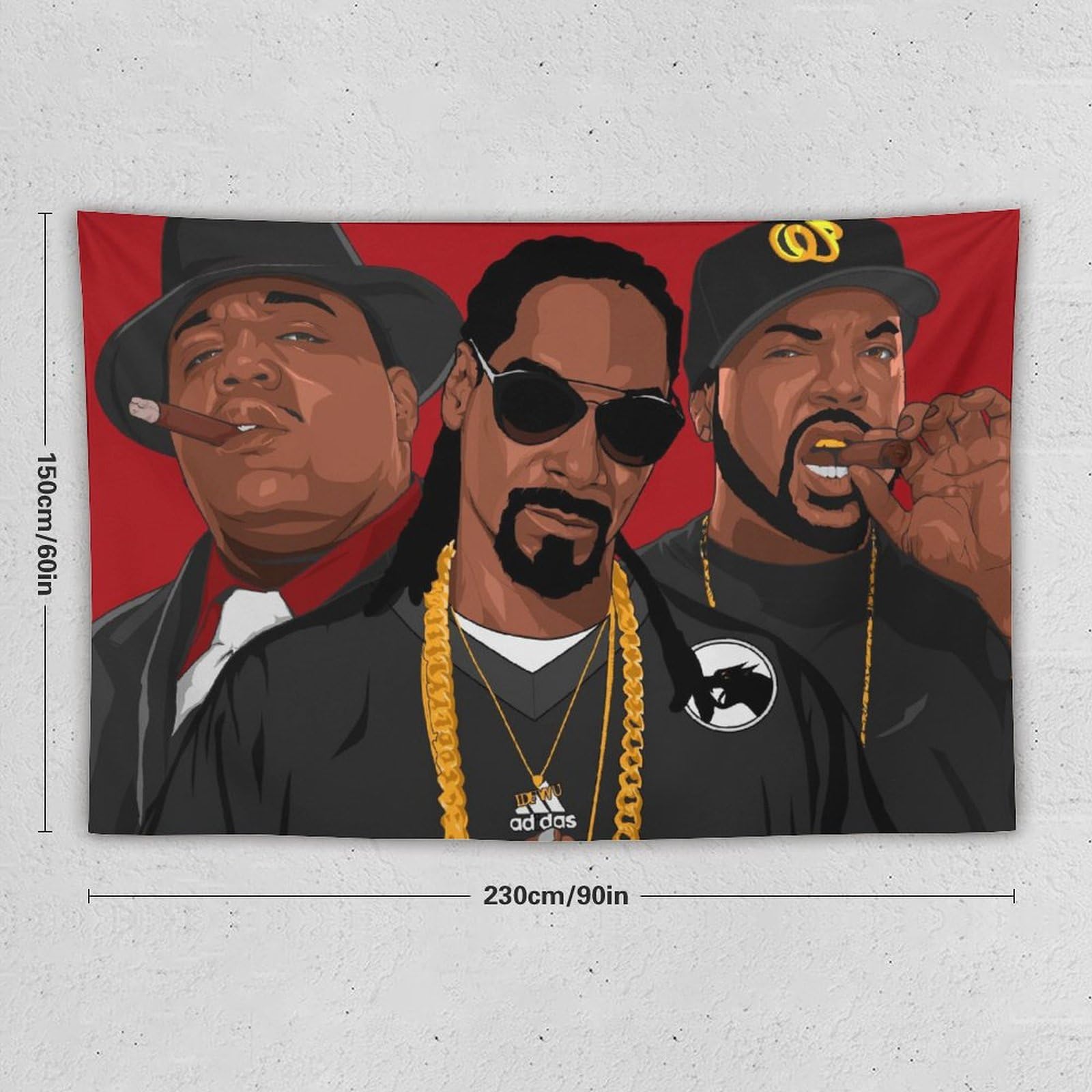 Poster da parete, motivo: cantante rap, hip-hop, tutte le stelle, 152,4 x 228,6 cm