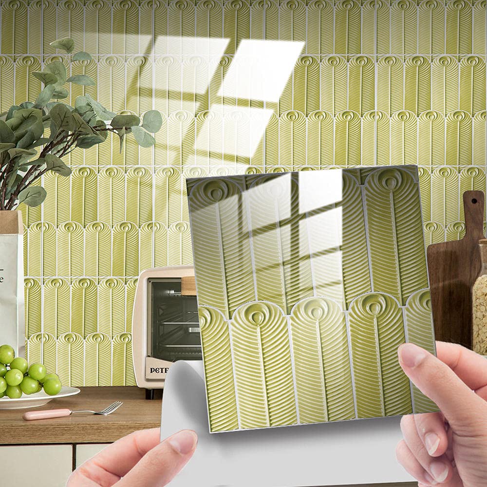 Tile Stickers, Peel and Stick Floor Tiles 3D Self Adhesive Wall DIY Art Home Decorations(10x10cm)