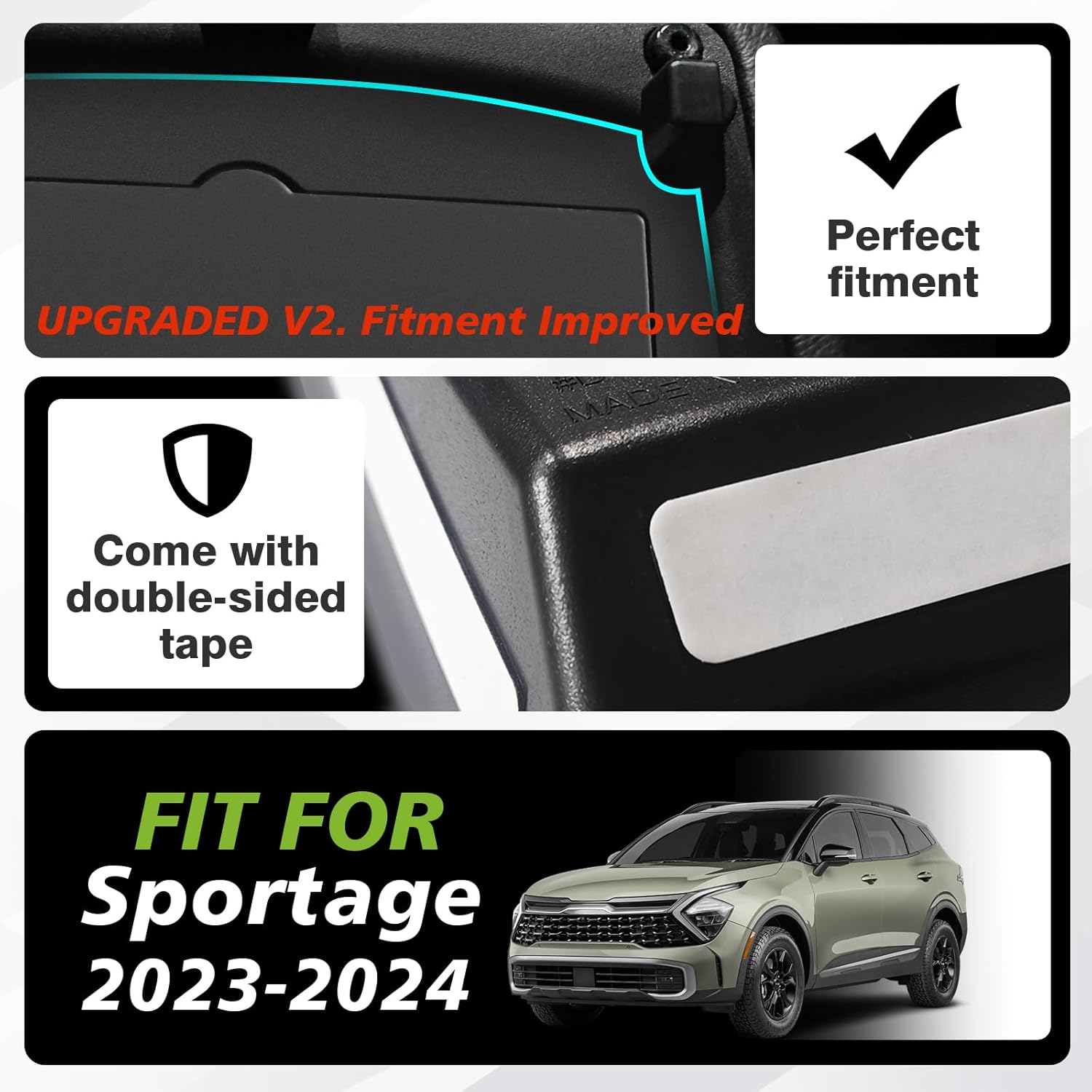 Muslogy for 2023 2024 2025 2026 Sportage Upgraded Armrest Hidden Storage Box Center Console Insert Secret Organizer Compartment Compatible with Kia Sportage 2026-2023 NQ5 Accessories(Upgraded)