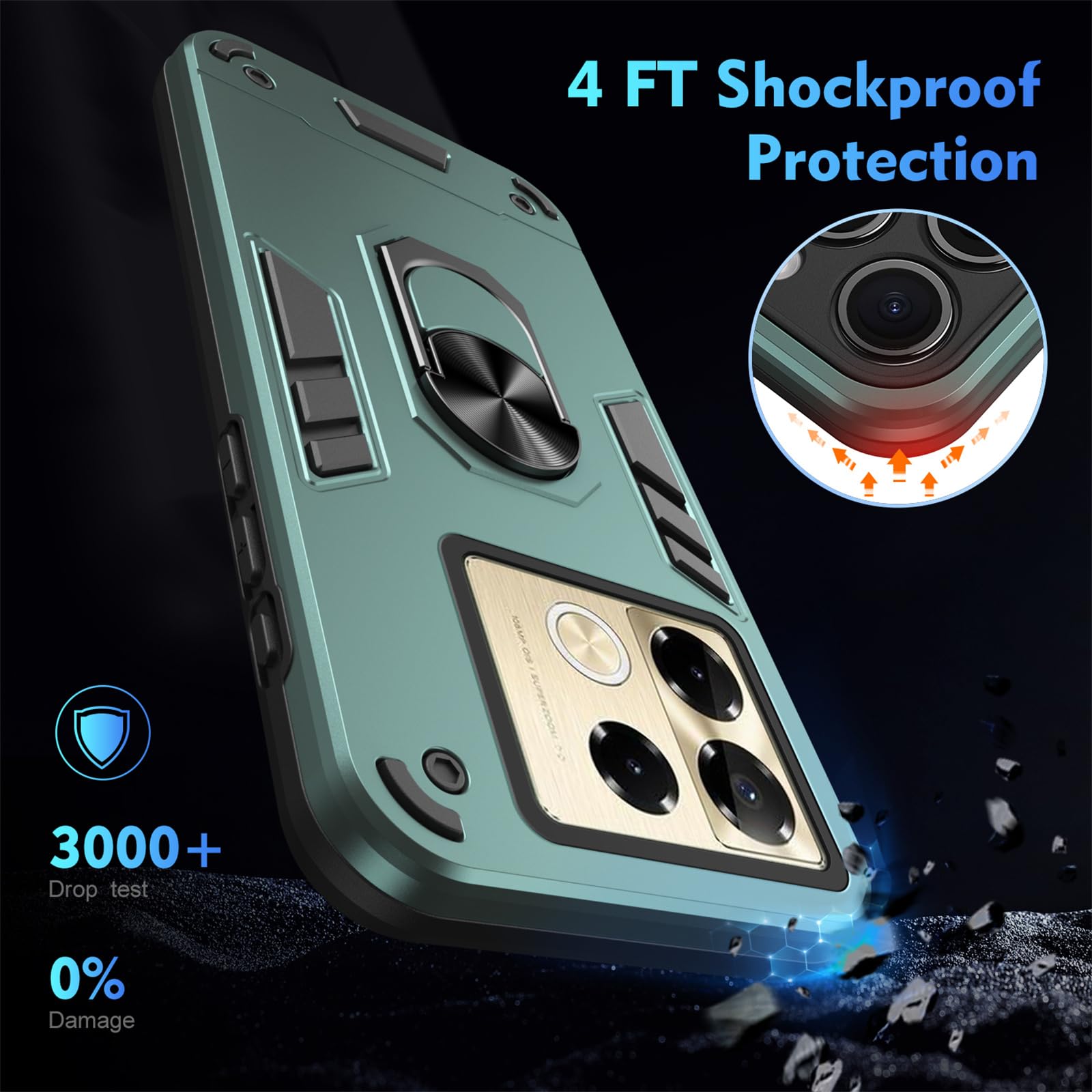 Custodia per Infinix Note 40 Pro 5G/Note 40 Pro+ 5G Custodia resistente a doppio strato