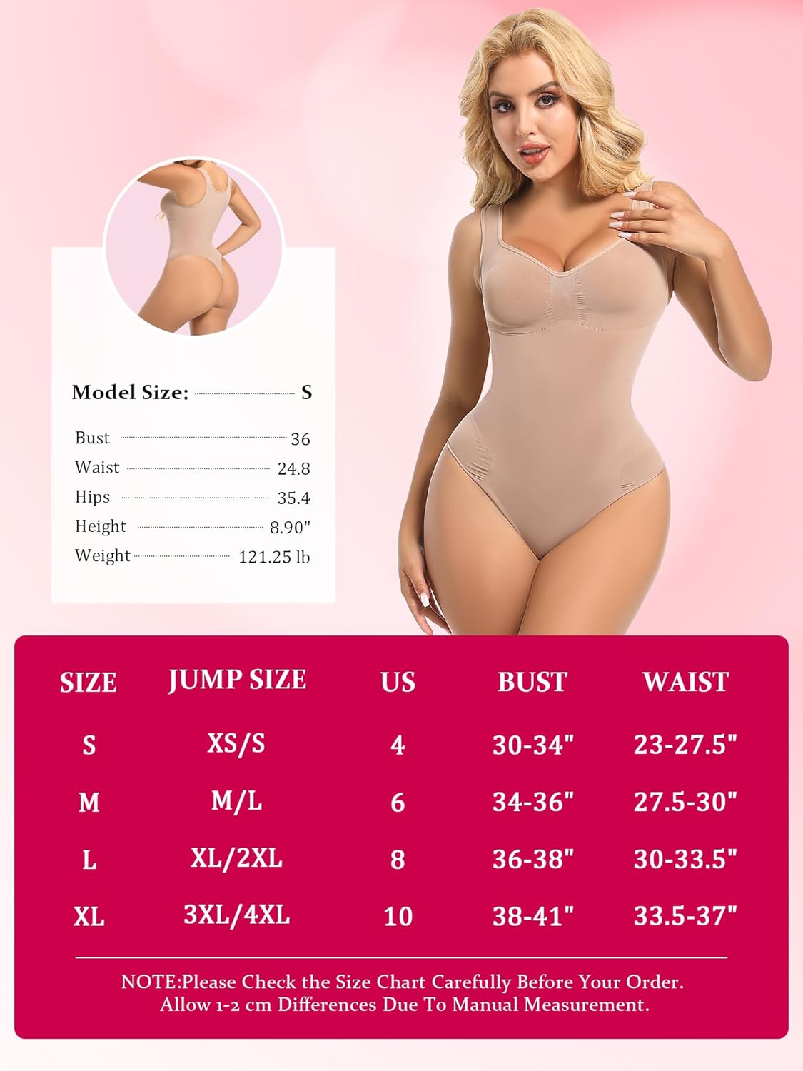 Atbuty Full Body Shapewear Scoop Neck Thong Shapewear Bodysuit Shape wear Tummy Control - Image 6