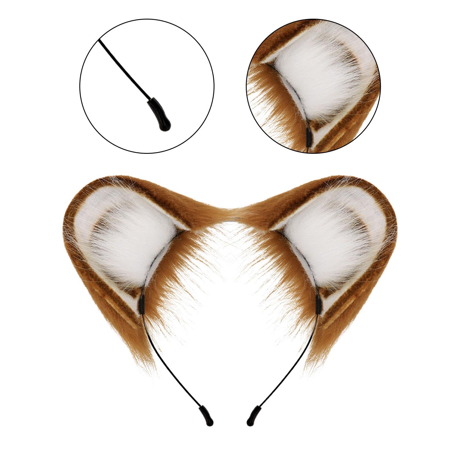 Oshhni Fascia per orecchie da criceto Fascia per orecchie da topo per bambini adulti carina per vestire Halloween, MARRONE