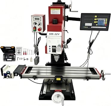 2HP Benchtop Mini Mill Drill Machine with 3Axis DRO 110V
