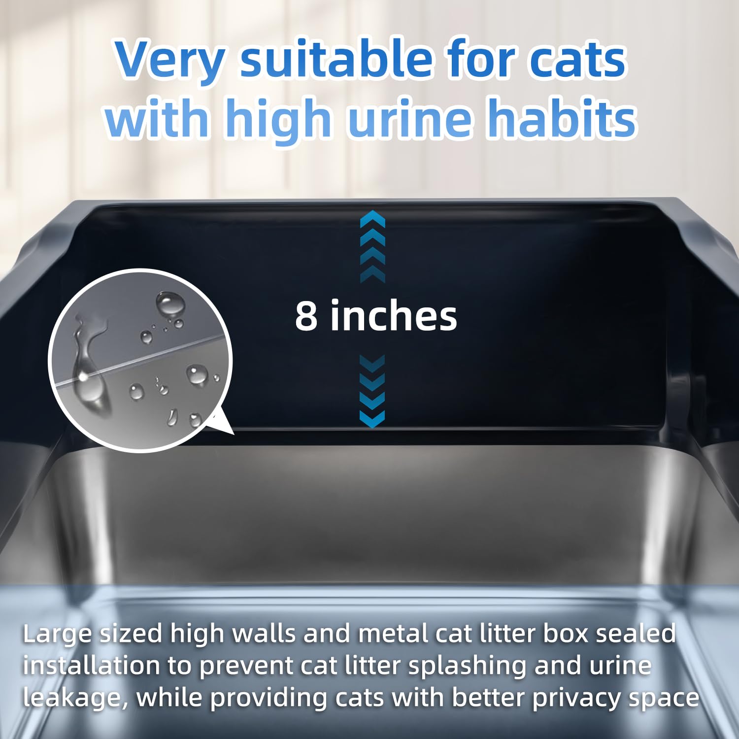 XXXL Extra Large Stainless Steel Litter Box, 28" L x 20" W x 14" H Super Large Stainless Steel Litter Box, Suitable for Large Cats and Multiple Cats, Non-Sticky, Anti-Leakage, Easy to Clean - image 5