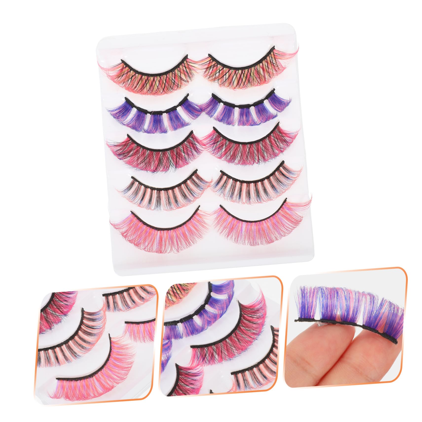 Housoutil Pestañas Postizas De Extensiones Reutilizables Para Maquillaje Diseño Curvado Natural y Cómodo De Pestañas Falsas Para Look Deslumbrante
