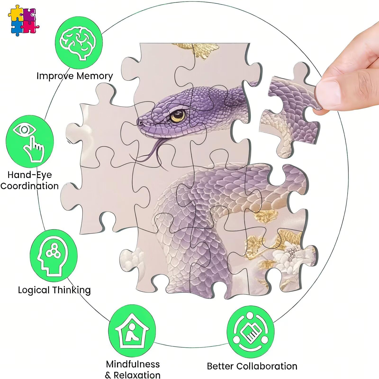 Puzzle 6000 elementów, puzzle węża zwierzęcego 6000 elementów dla dorosłych i dzieci, premium artystyczna łamigłówka, 179,5 x 105,5 cm klasyczna gra puzzli dla dorosłych, dekoracja domu, prezent dla