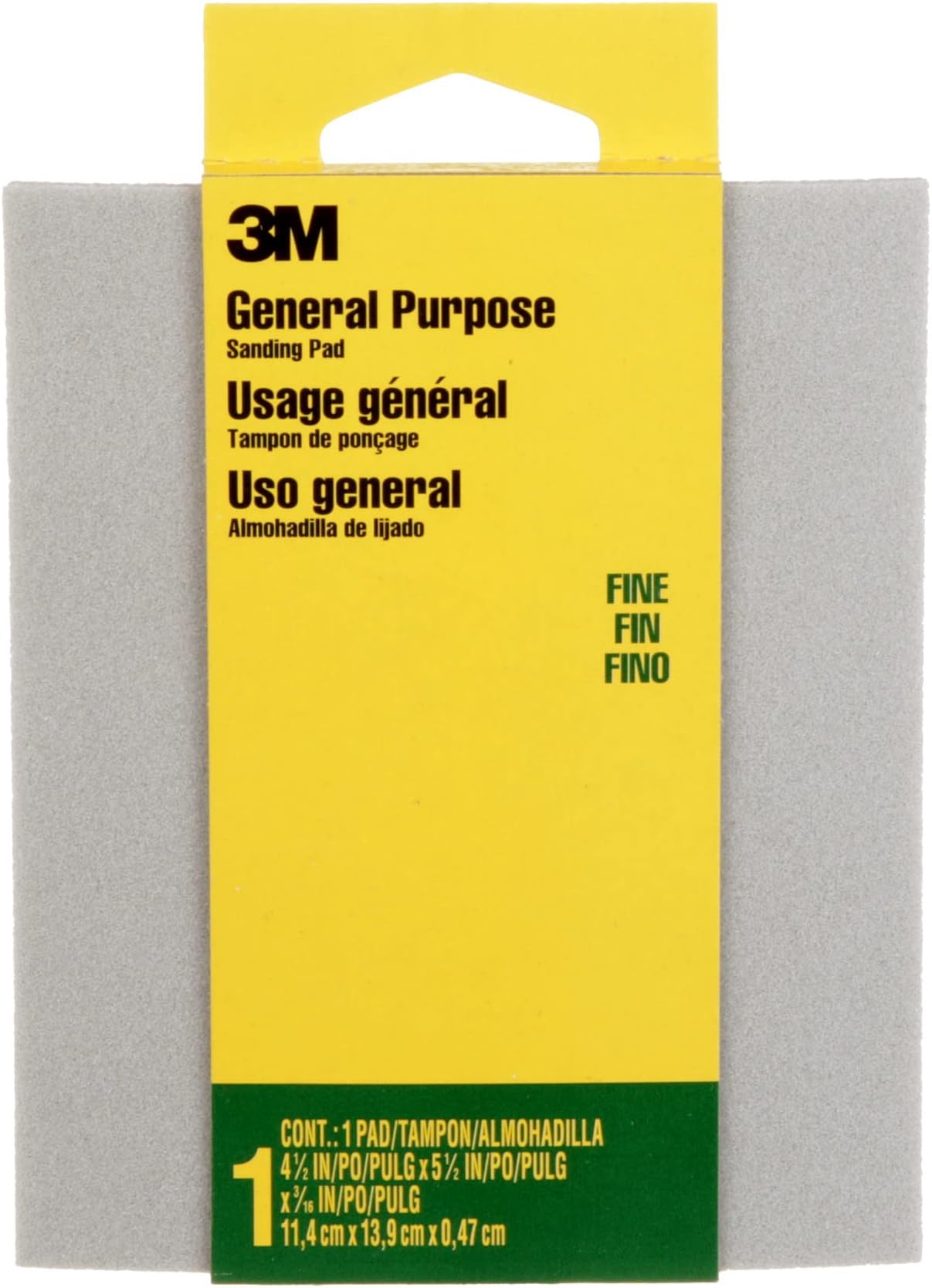 Contour Surface Sanding Sponge, Fine Grit, 4.5-in by 5.5-in by .1875-in