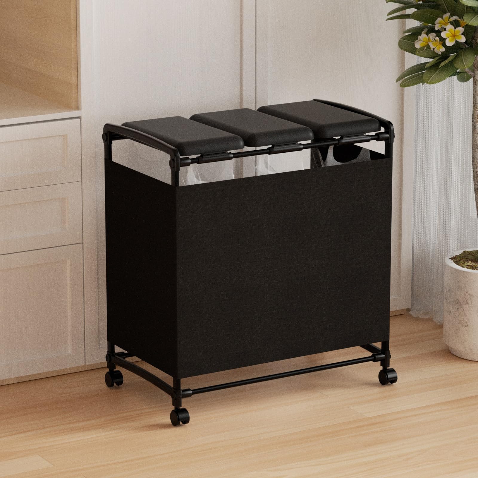 Amazon｜Brontier 大容量3分別ゴミ箱スタンド ゴミ箱 3分別×45L 135L大