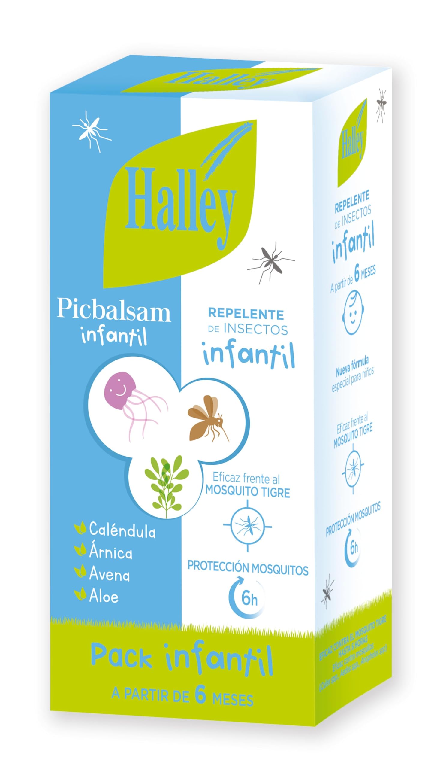 HALLEY - INFANTIL Pack Dúo | Repelente de Mosquitos Para Niños | Eficacia Demostrada Contra Mosquito Tigre Durante 6 Horas | Testado Dermatológicamente | 6 Meses +