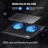 TeckNet panel de refrigeración para laptop, soporte de panel de refrigeración silencioso para laptop o notebook, ultraliviano y portátil, con 2 ventiladores eléctricos USB, para laptops de 12 a 16 pulgadas