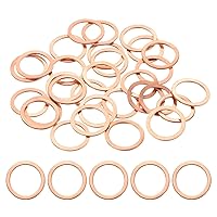 Vista 27 de Paquete de 30 arandelas de cobre, arandelas métricas de sellado de cobre M6x10x1mm para pernos, tornillos, tuercas