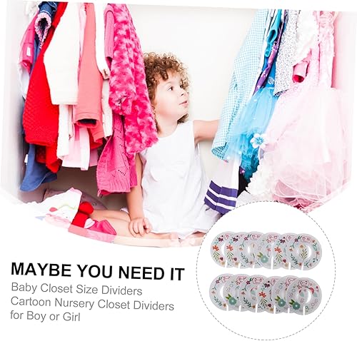 Miniatura 7 de TOYANDONA 12pcs Categoría Hoja Ropa Percha Divisores Ropa Ropa Infantil Divisores de Tamaño de Dibujos Animados Ropa Divisor Armario Organizador