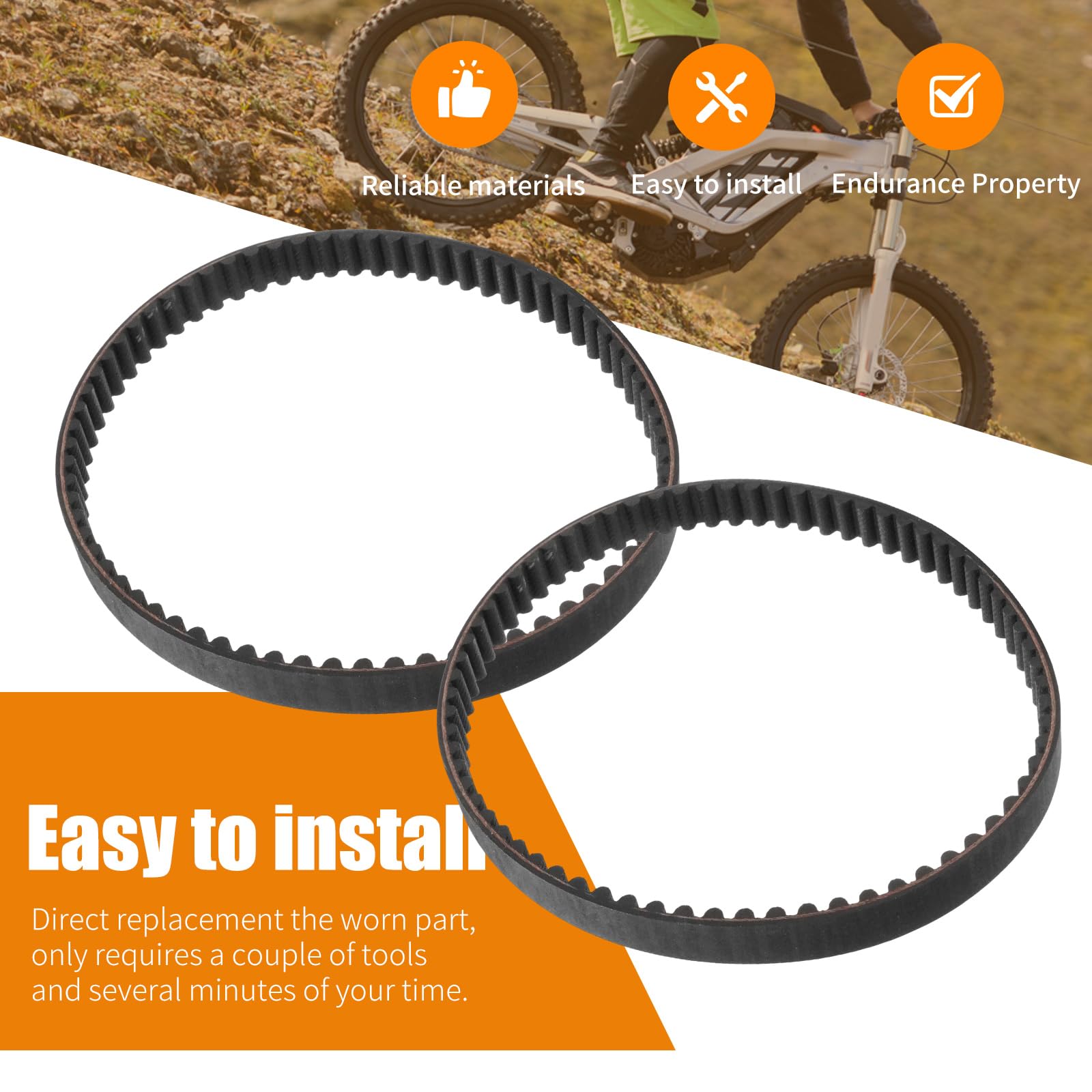 Lot de 2 courroies de transmission, remplacement pour Sur-Ron Light Bee S/X, remplacement pour Sur-Ron Segway X160/X260