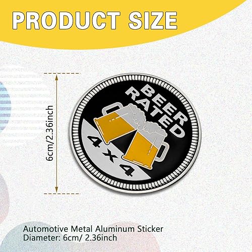 Miniatura 2 de Emblemas de metal 3D para automóvil, emblema de café, insignia de automóvil de metal de 4 x 4, emblema redondo para exteriores, compatible con Jeep